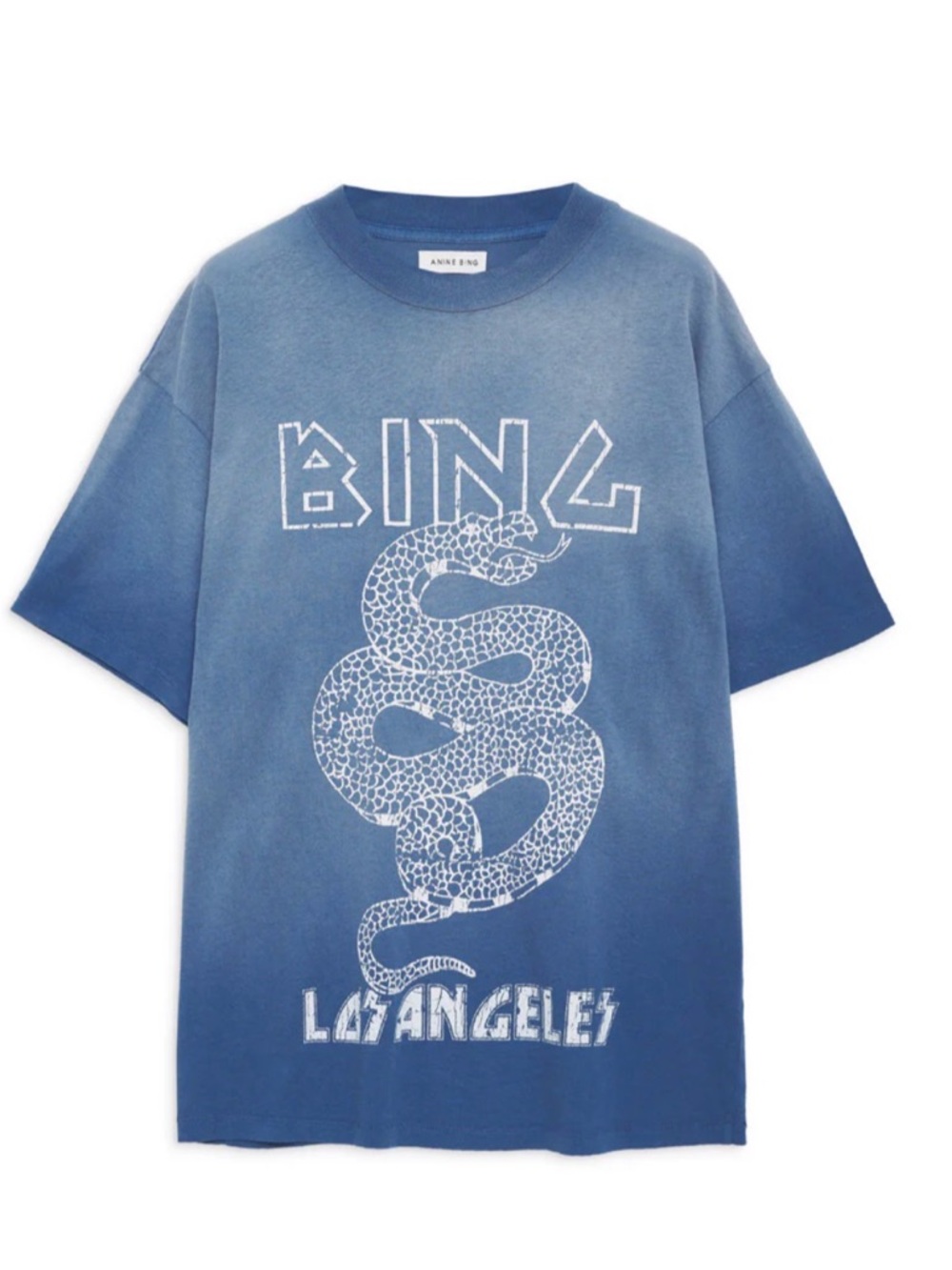 Anine Bing Ashton Tee Snake in Washed Electric Blue